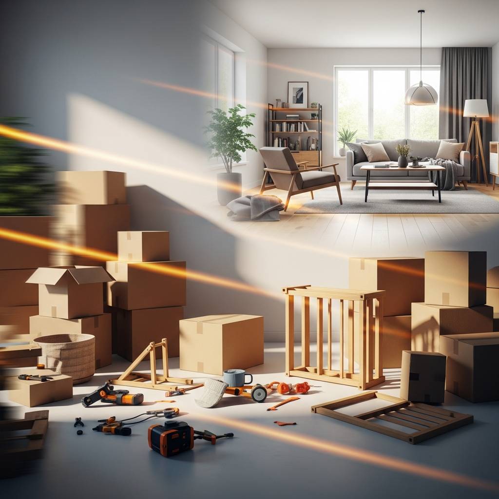 【タイムラプス公開】家具一斉搬入から組立まで！理想の内装が完成するまでの全記録｜株式会社トラバース