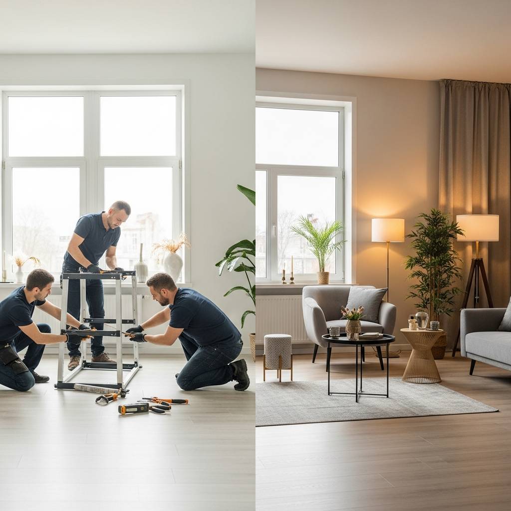一瞬で部屋が変わる！最新トレンド家具の一斉搬入とプロの組立内装術｜株式会社トラバース